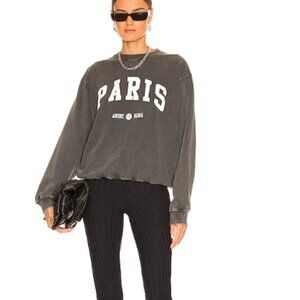 ANINE BING Romona Paris Crew Sweatshirt. M